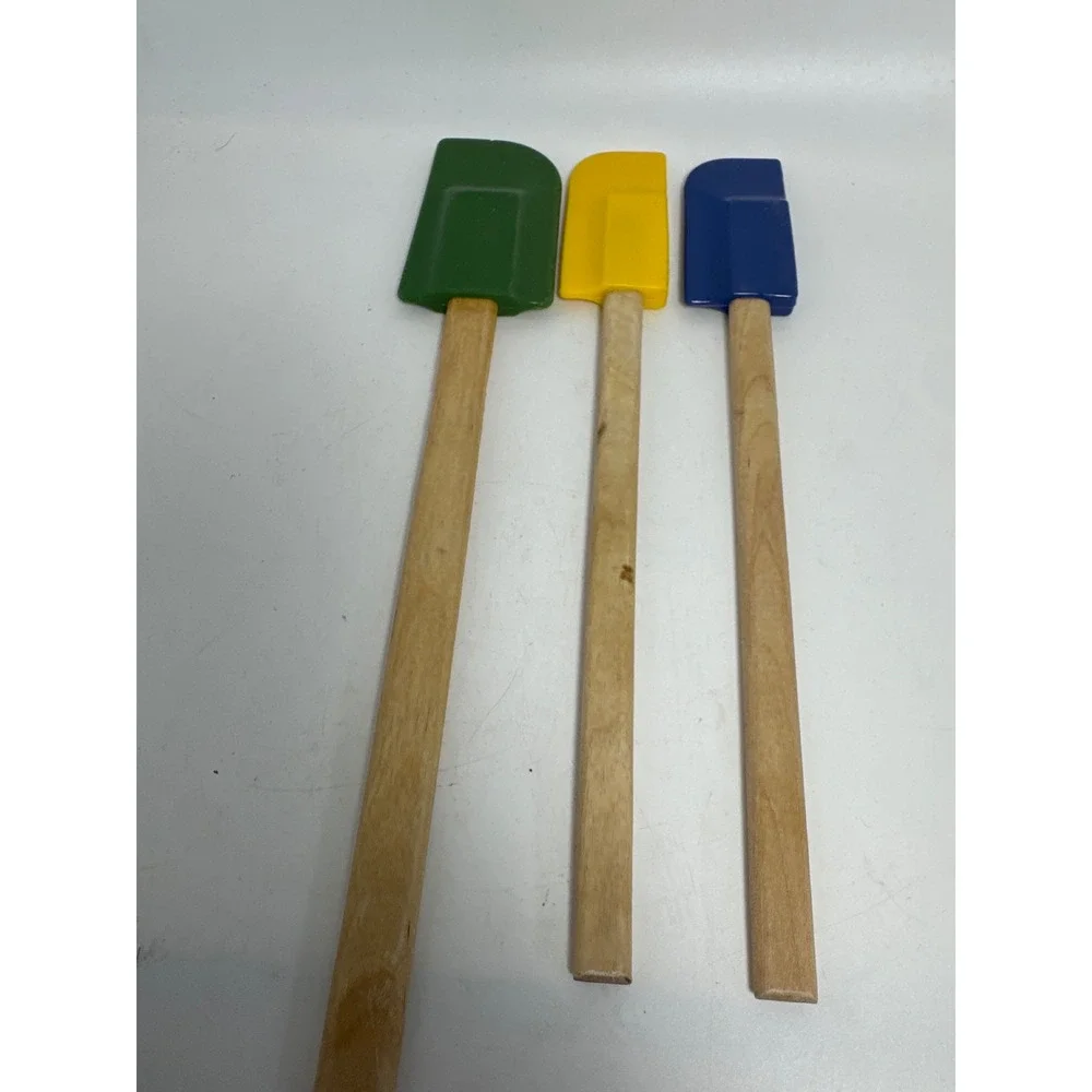 Le Creuset Spatula Set Unisex OS Multicolor Good Silicone Wood 3pc Kitchen Tools